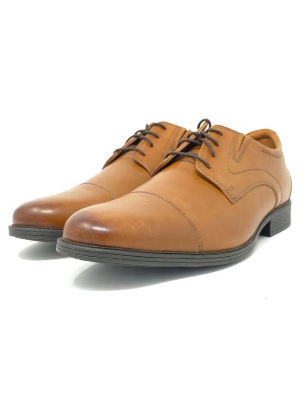 Clarks, Whiddon Cap Toe Oxford 26152913 Dark Tan Leather BLEND 13M